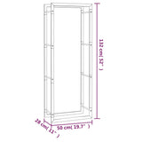 Portalegna Nero Opaco 50x28x132 cm in Acciaio