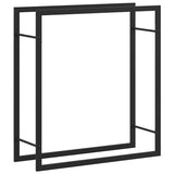 Portalegna Nero Opaco 80x28x86 cm in Acciaio