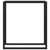 Portalegna Nero Opaco 80x28x86 cm in Acciaio