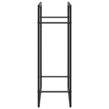 Portalegna Nero Opaco 80x28x86 cm in Acciaio