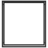 Portalegna Nero Opaco 110x28x116 cm in Acciaio