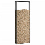 Portalegna Nero Opaco 110x28x312 cm in Acciaio