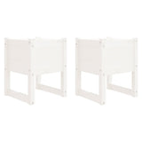 Fioriere 2 pz Bianche 40x40x52,5 cm in Legno Massello di Pino