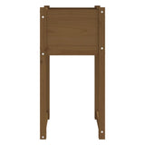 Fioriere 2 pz Marrone Ambra 40x40x81 cm Legno Massello di Pino