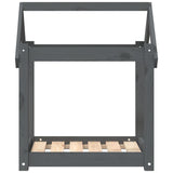 Cuccia per Cani Grigia 61x50x70 cm in Legno Massello di Pino