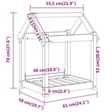 Cuccia per Cani Ambra 61x50x70 cm in Legno Massello di Pino