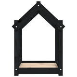 Cuccia per Cani Nera 61x50x70 cm in Legno Massello di Pino