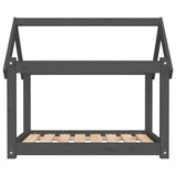 Cuccia per Cani Grigia 81x60x70 cm in Legno Massello di Pino