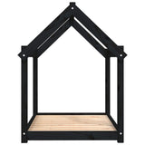 Cuccia per Cani Nera 101x70x90 cm in Legno Massello di Pino
