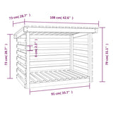 Portalegna Bianco 108x73x79 cm in Legno Massello di Pino