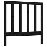 Testiera per Letto Nera 95x4x100 cm in Legno Massello di Pino