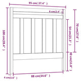 Testiera per Letto 95x4x100 cm in Legno Massello di Pino