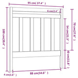 Testiera per Letto Bianca 95x4x100 cm in Legno Massello di Pino