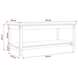 Tavolino da Salotto 110x55x45 cm Legno Massello di Pino