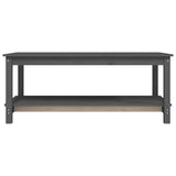 Tavolino da Salotto Grigio 110x55x45 cm Legno Massello di Pino