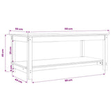 Tavolino da Salotto Ambra 110x55x45 cm Legno Massello di Pino