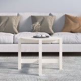 Tavolino da Salotto Bianco  62,5x45 cm Legno Massello di Pino