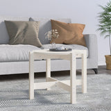 Tavolino da Salotto Bianco  62,5x45 cm Legno Massello di Pino