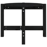 Tavolino da Salotto Nero  62,5x45 cm in Legno Massello di Pino