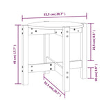 Tavolino da Salotto Nero  52,5x45 cm in Legno Massello di Pino