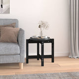 Tavolino da Salotto Nero  52,5x45 cm in Legno Massello di Pino