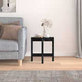 Tavolino da Salotto Nero  42,5x45 cm in Legno Massello di Pino