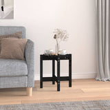 Tavolino da Salotto Nero  42,5x45 cm in Legno Massello di Pino