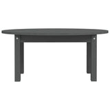 Tavolino da Salotto Grigio 80x40x35 cm Legno Massello di Pino