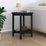 Tavolino da Salotto Nero  55x60 cm in Legno Massello di Pino
