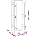 Portalegna Bianco 41x25x100 cm in Legno Massello di Pino