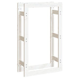 Portalegna Bianco 60x25x100 cm in Legno Massello di Pino