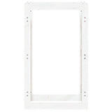 Portalegna Bianco 60x25x100 cm in Legno Massello di Pino