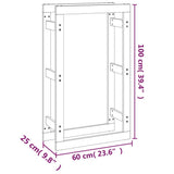 Portalegna Marrone Ambra 60x25x100 cm in Legno Massello di Pino
