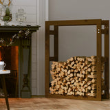 Portalegna Marrone Ambra 80x25x100cm in Legno Massello di Pino
