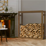 Portalegna Marrone Ambra 100x25x100cm Legno Massello di Pino