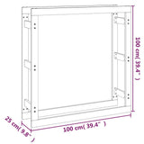 Portalegna Marrone Ambra 100x25x100cm Legno Massello di Pino