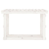 Portalegna Bianco 108x64,5x77 cm in Legno Massello di Pino