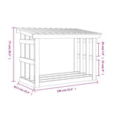 Portalegna Bianco 108x64,5x77 cm in Legno Massello di Pino