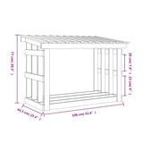 Portalegna Bianco 108x64,5x77 cm in Legno Massello di Pino