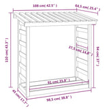 Portalegna Bianco 108x64,5x110 cm in Legno Massello di Pino