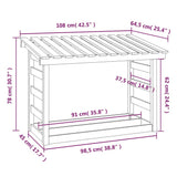 Portalegna 108x64,5x78 cm in Legno Massello di Pino