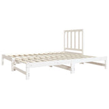 Dormeuse Estraibile Bianca 2x(90x190) cm Legno Massello di Pino