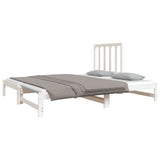 Dormeuse Estraibile Bianca 2x(90x190) cm Legno Massello di Pino