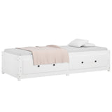Dormeuse Bianca 90x190 cm Single in Legno Massello di Pino