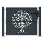 Cancello Giardino Antracite 105x105 cm in Acciaio Design Albero