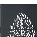 Cancello Giardino Antracite 105x105 cm in Acciaio Design Albero