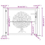 Cancello Giardino Antracite 105x105 cm in Acciaio Design Albero