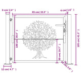 Cancello Giardino Antracite 105x105 cm in Acciaio Design Albero