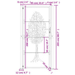 Cancello Giardino Antracite 105x205 cm in Acciaio Design Albero