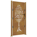 Cancello da Giardino 105x180 cm in Acciaio Corten Design Albero